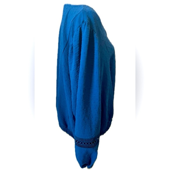 NWOT Lane Bryant Blue long sleeve crop top, size 28 - Picture 6 of 9